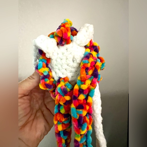 Handmade Crochet jellyfish Jelly fish ocean animal rainbow multi color NEW - Picture 3 of 5